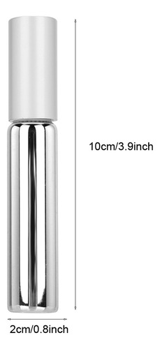 * Botella Enrollable De Perfume Plateada B044y De 10 Ml, 5