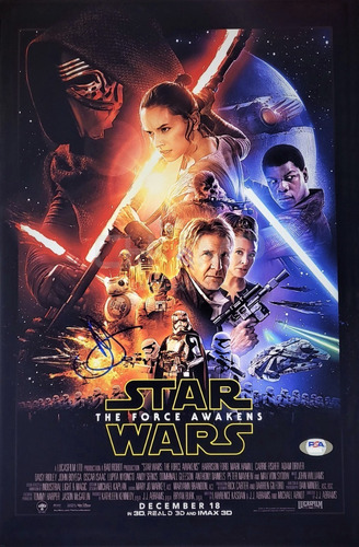 Poster Autografiado J. J. Abrams Star Wars The Force Awakens