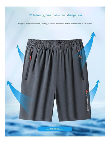 Pantalones Cortos Deportivos Seda Hielosecado Rápido Hombres