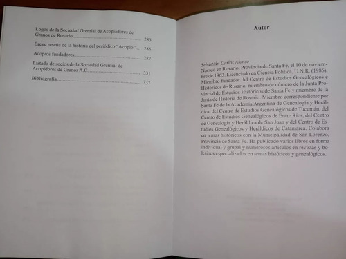 Historia Sociedad Gremial Acopiadores Granos Rosario Alonso