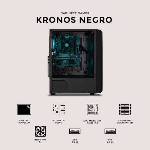 Gabinete Gamer Xtreme Gaming Kronos Media Torre Atx 600w