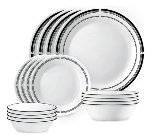 Corelle Brasserie - Juego De Vajilla De 16 Piezas, Servicio.