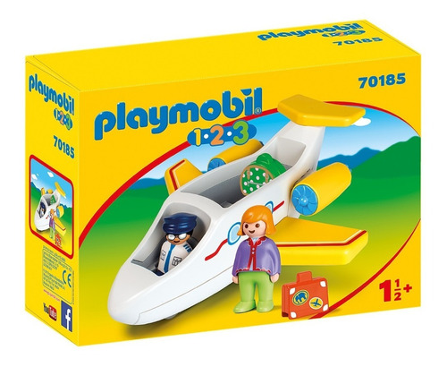 Playmobil Linea 123 - Avion Con Pasajeros - 70185