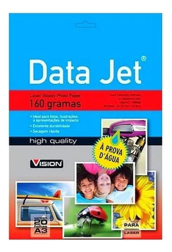 Papel Laser Glossy Paper Datajet 160g/m2 A3 20 Unidades