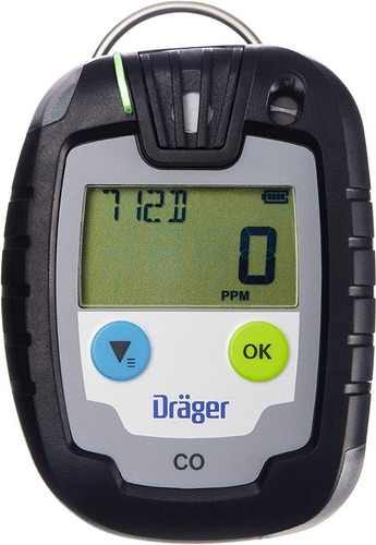 Detector De Gas Monóxido De Carbono Dräger Pac 6000 Co Lc Negro