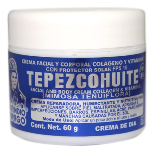 Del Indio Papago Crema Facial De Da Con Tepezcohuite 2.12oz