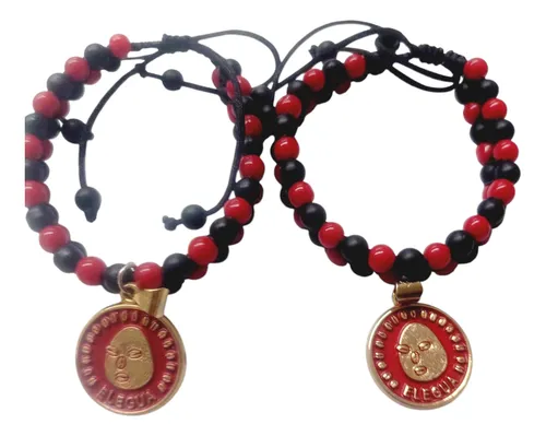 comprar Elegua 2 Pulseras Abrecaminos Ajustables Dije Chapa De Oro