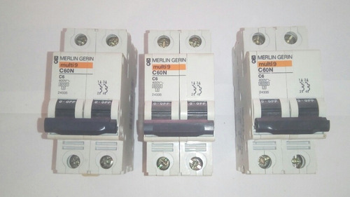 Breaker Disyuntor 2  Polos Merlin Gerin Multi 9 C60  6 Amp. 