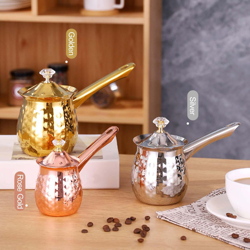 Cafetera Turca Para El Hogar, Olla Pequeña, Plata 600ml