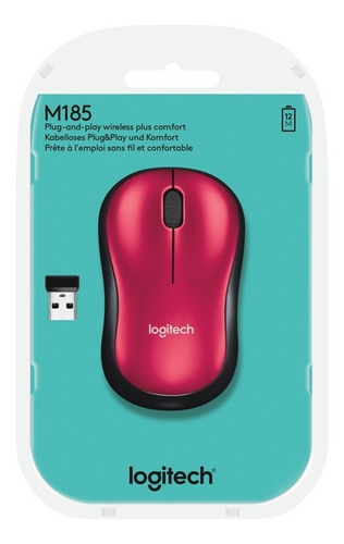 Logitech Mouse M185 Wireless Red/black