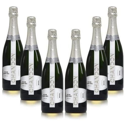 Vinho Espumante Chandon Demi Seco Riche 750 Ml Kit Com 06 Un