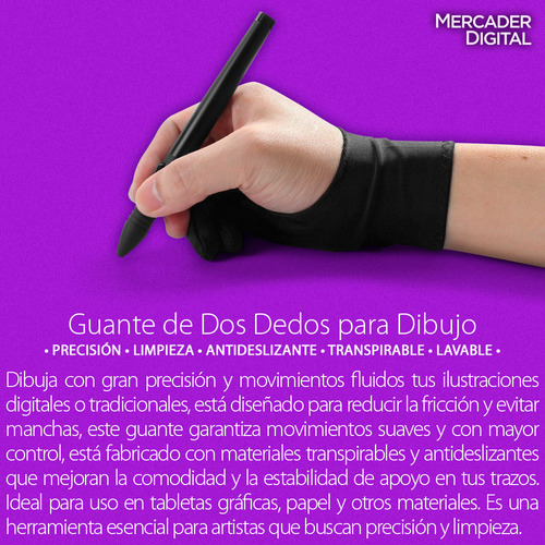 10 Pz Guante 2 Dedos Tableta Dibujo Digital Protección Papel
