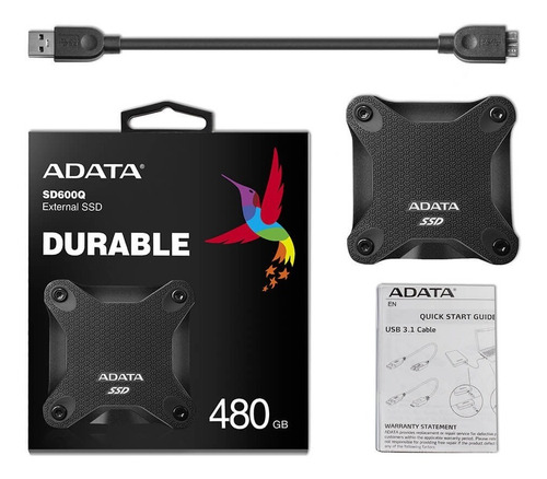 Imagen 2 de 10 de Disco Ssd Externo Ps5 Xbox Pc 480gb Usb 3.2 Adata Sd600q