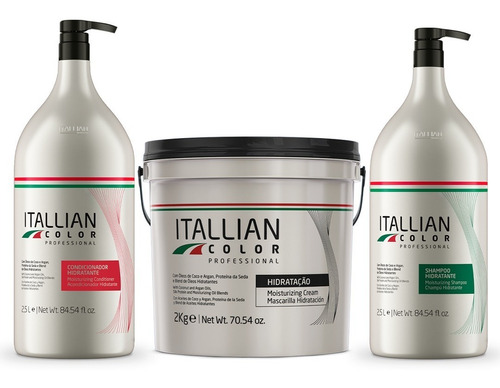 Imagem 1 de 1 de Kit 3 Produtos Itallian Shampoo + Condicionador +mascara 2kg