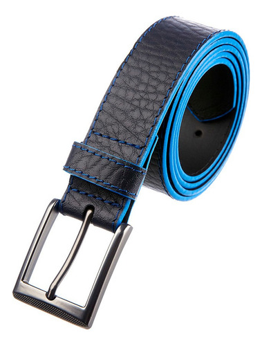 Cinturon Para Hombre De Cuero Vacuno Vittorio Forti De Lujo Color Azul Marino Talla Gd
