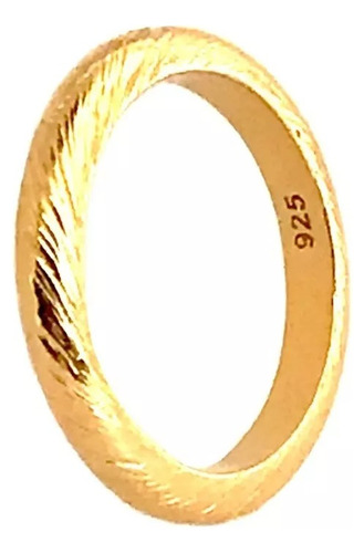 Anillo Argolla Facetado Gold, Plata 925, Baño Oro 18k