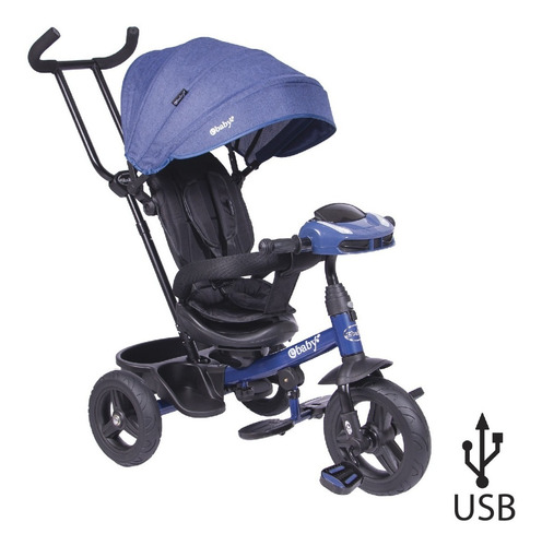 Imagen 1 de 4 de Triciclo Paseador Asiento Giratorio Mp3, Bluetooth Y Usb