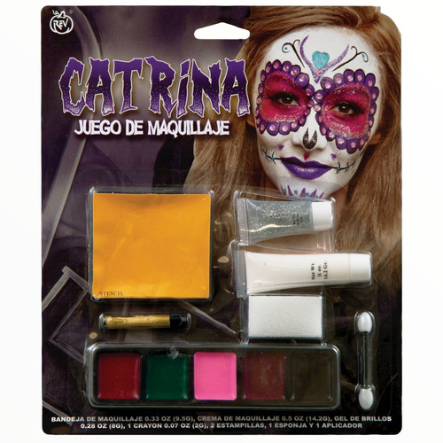 Maquillaje De Catrina Deluxe Disfraz Halloween Fiesta