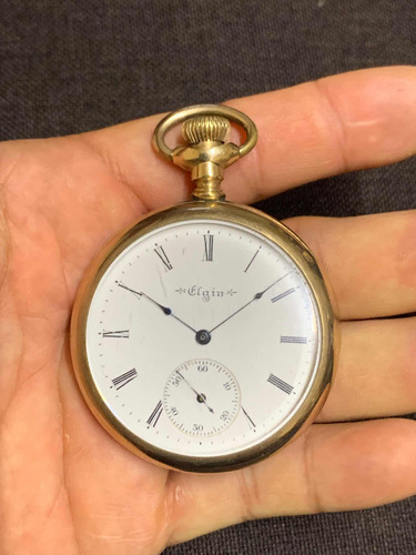 Reloj De Bolsillo De Cuerda Elgin Gold Filled Ferrocarrilero