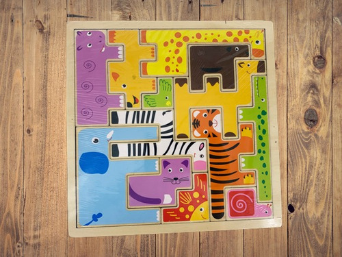 Imagen 2 de 2 de Rompecabezas Puzzle Animales Madera Didactico Encastre