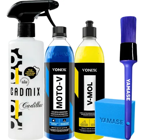 Kit Limpa Motor Lavagem Shampoo Moto-v + V-mol Vonixx 500ml
