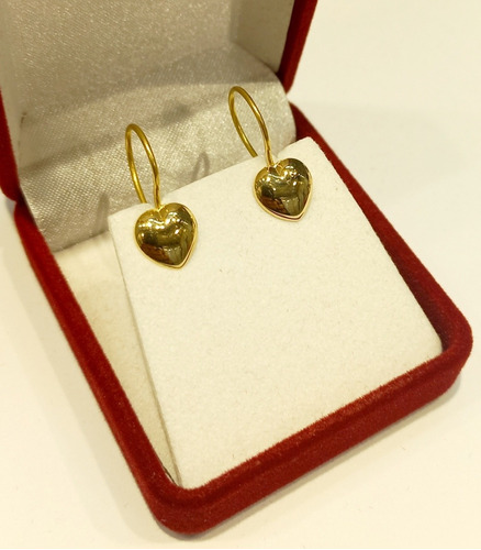 Exclusivo Aros Oro 18 Ktes Corazon Colgante 