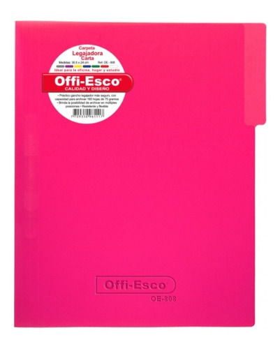 Carpeta Legajadora Carta Oe-808 Con Gancho Offi-esco X3 Und