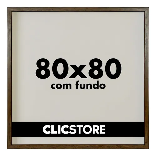 Marco de 80 x 80 cm sin cristal para póster, foto, pared, sala de estar, decoración, color tabaco liso