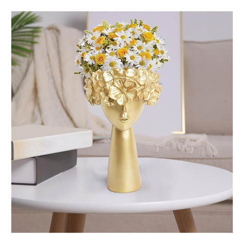 M Escultura De Resina Florero Estatua Macetas De Dorado