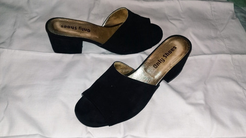 Suecos Zapatos Gamuza Negra