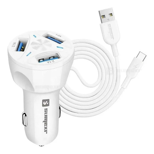Imagem 1 de 1 de Carregador Veicular Para Celular 5a Sumerx Sx-c6