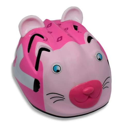 Casco Slp Niños Protección Bicicleta Rollers De Animales Color Rosa Talle M