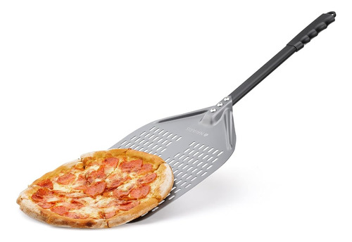 Cáscara De Pizza Perforada Navaris - Paleta De Metal Para Pi