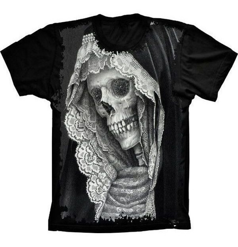 Camiseta Estilosa 3d Fullprint - Skull Caveira Mulher