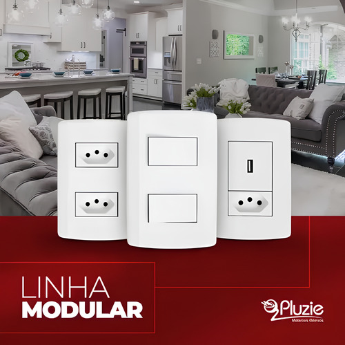 Módulo P/ Interruptor Simples Kit Com 12 S/placa