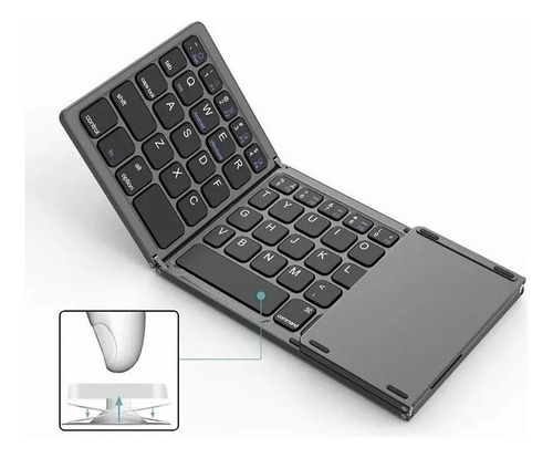 Mini Teclado Bluetooth Plegable Ultrafino Con Almohadilla Tá