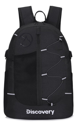 Mochila Discovery 19puLG Con Bolsillos Tendencia Cómoda Ampl Color Negro 16946