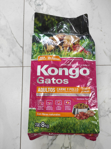 Alimento Kongo Gato Adulto Carne / Pollo X 8 Kg Nuska