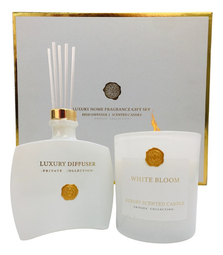 Set Difusor Aromas Mikado White Bloom Almizcle Ambar Pachuli