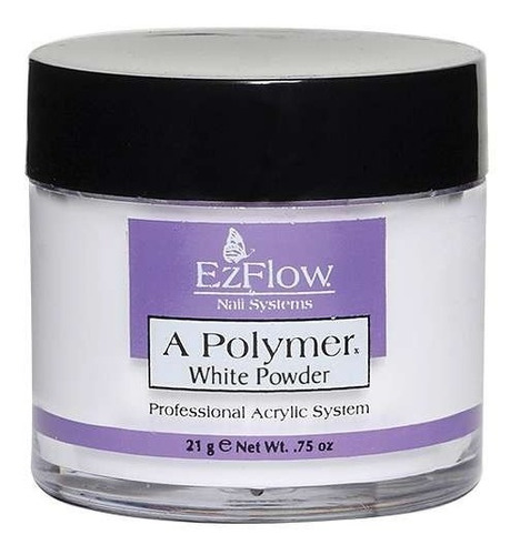 Polimero Polvo Acrílico Profesional Para Uñas Ezflow 21g Color White