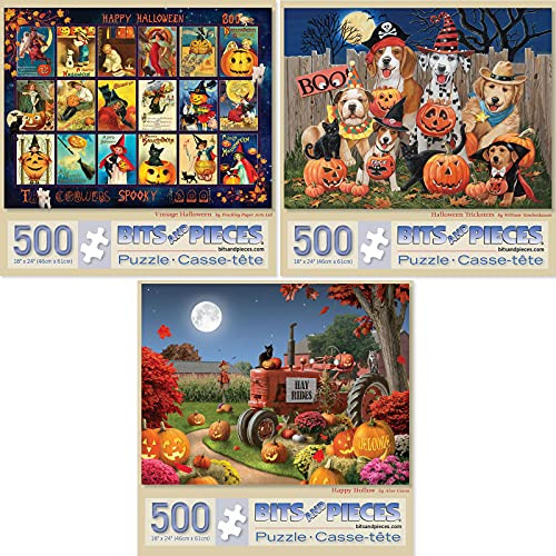 Value Set Of (3) 500 Piece Jigsaw Puzzles For Adults Ea...
