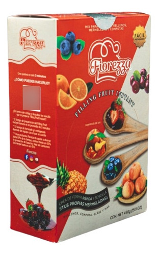 Mix Para Preparar Filling Fruit Fiorezza, 450gr 4 Cajas