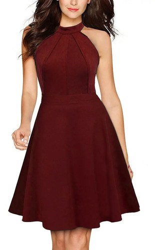 Vestido Formal Y Elegante Cuello Halter Plisados En Cuello | MercadoLibre