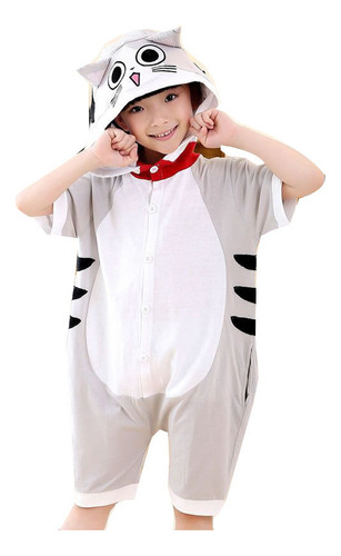 L Pijama Onesie Chis Con Diseño De Gato Para Niños, Con