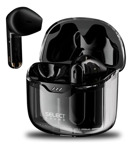 Audífonos Bluetooth Select Sound Crystal Tws Bth040 Colores Color Negro Luz Negro