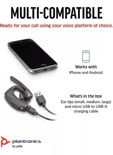Plantronics Voyager 5200 - Auricular Bluetooth inalámbrico (compatible con  iPhone, Android y otros smartphones líderes)