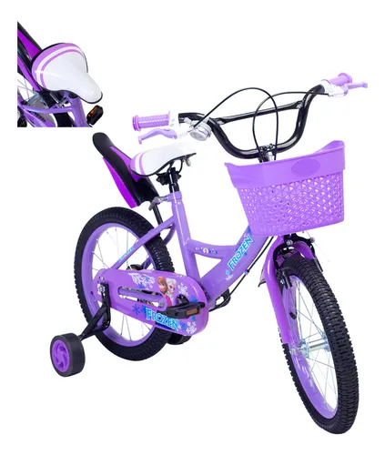 comprar Bicicleta Para Niños Aeiou Qk-12 R16 Canasta Y Portabotella Color Morado Tamaño Del Cuadro 16