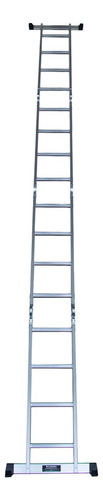 Escalera Aluminio Con Chap Articulada 4x4 Plegable Reforzada Color Gris Claro