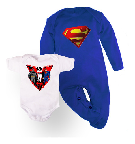 Disfraz Mameluco + Pañalero Para Bebe Super Man Vs Batman 