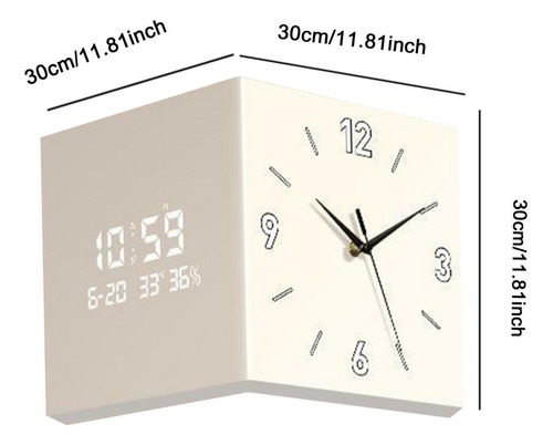 Reloj De Esquina Reloj De Pared Lateral Doble Leche Blanca